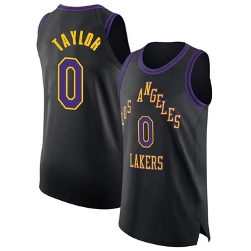 Ethan Taylor ＃0 Los Angeles Lakers Authentic 2025/26 Youth Black City Edition Jersey