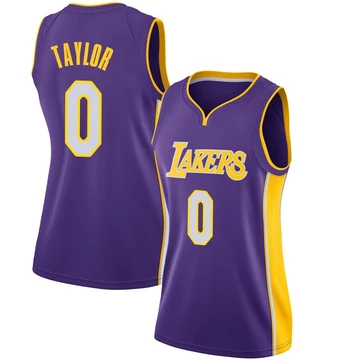 Ethan Taylor ＃0 Los Angeles Lakers Swingman Purple Women's Jersey - Statement Edition