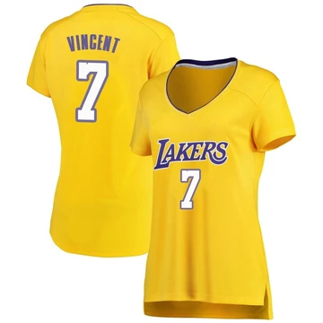 Gabe Vincent ＃7 Los Angeles Lakers Gold Women's Fast Break Jersey - Icon Edition