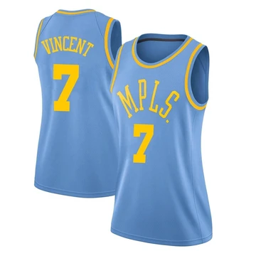 Gabe Vincent ＃7 Los Angeles Lakers Swingman Blue Women's Hardwood Classics Jersey