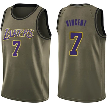 Gabe Vincent ＃7 Los Angeles Lakers Swingman Green Men's Salute to Service Jersey