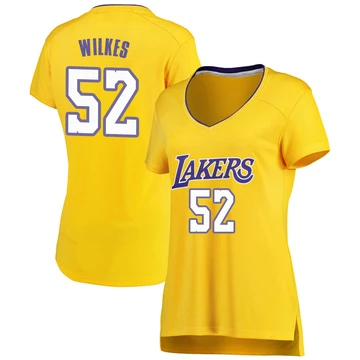 Jamaal Wilkes ＃52 Los Angeles Lakers Gold Women's Fast Break Jersey - Icon Edition