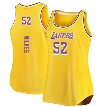 Jamaal Wilkes ＃52 Los Angeles Lakers Gold Women's Fast Break Movement Tank Jersey - Icon Edition