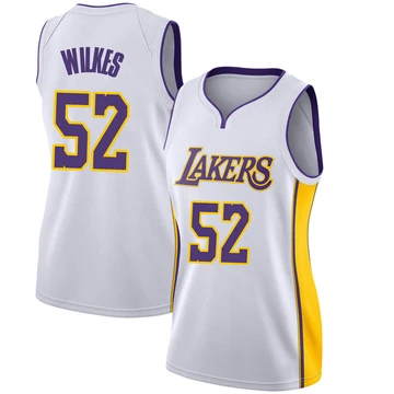 Jamaal Wilkes ＃52 Los Angeles Lakers Swingman White Women's Jersey - Association Edition