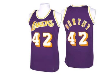 James Worthy ＃42 Los Angeles Lakers Authentic Purple Men's Throwback Jersey