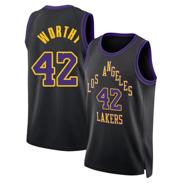 James Worthy ＃42 Los Angeles Lakers Swingman 2025/26 Youth Black City Edition Jersey