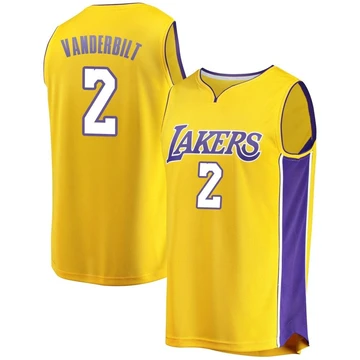 Jarred Vanderbilt ＃2 Los Angeles Lakers Gold Men's Fast Break Jersey - Icon Edition