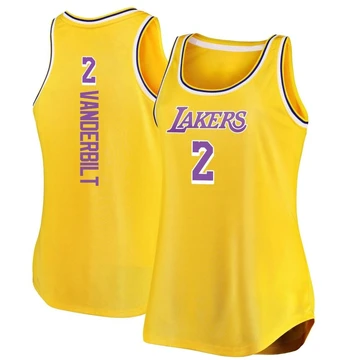 Jarred Vanderbilt ＃2 Los Angeles Lakers Gold Women's Fast Break Movement Tank Jersey - Icon Edition