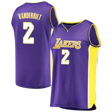 Jarred Vanderbilt ＃2 Los Angeles Lakers Purple Men's Fast Break Jersey - Statement Edition