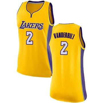 Jarred Vanderbilt ＃2 Los Angeles Lakers Swingman Yellow Women's Jersey - Icon Edition