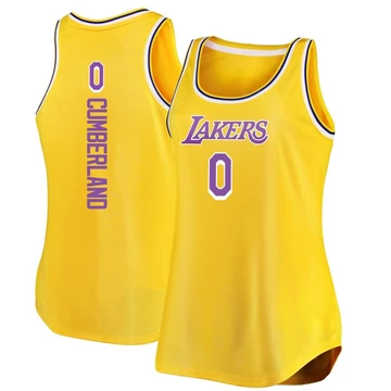 Jarron Cumberland ＃0 Los Angeles Lakers Gold Women's Fast Break Movement Tank Jersey - Icon Edition