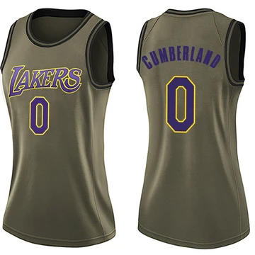 Jarron Cumberland ＃0 Los Angeles Lakers Swingman Green Women's Salute to Service Jersey