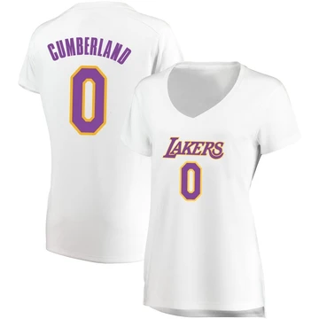Jarron Cumberland ＃0 Los Angeles Lakers White Women's Fast Break Jersey - Association Edition