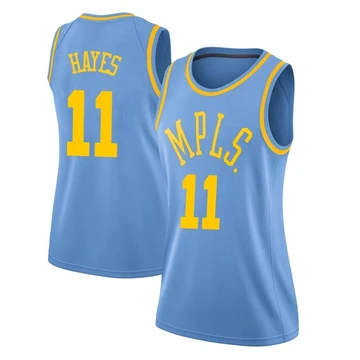 Jaxson Hayes ＃11 Los Angeles Lakers Swingman Blue Women's Hardwood Classics Jersey