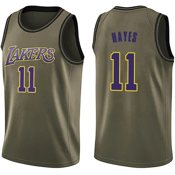 Jaxson Hayes ＃11 Los Angeles Lakers Swingman Green Youth Salute to Service Jersey
