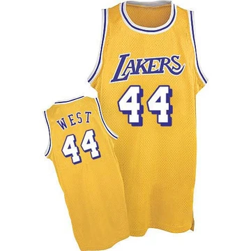 Jerry West ＃44 Los Angeles Lakers Authentic Gold Men's Throwback Jersey