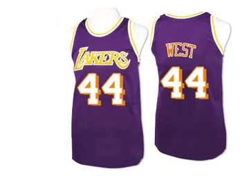 Jerry West ＃44 Los Angeles Lakers Authentic Purple Men's Throwback Jersey