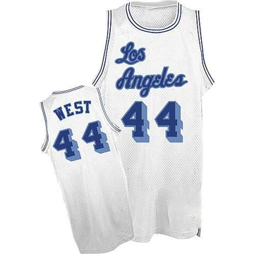 Jerry West ＃44 Los Angeles Lakers Authentic White Men's Throwback Jersey