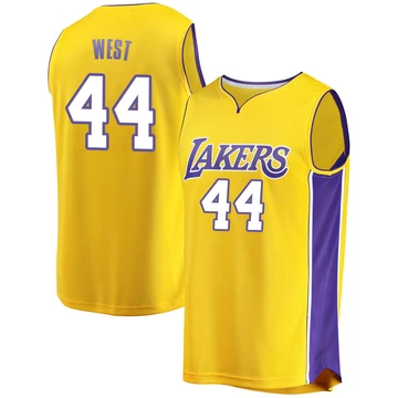 Jerry West ＃44 Los Angeles Lakers Gold Men's Fast Break Jersey - Icon Edition