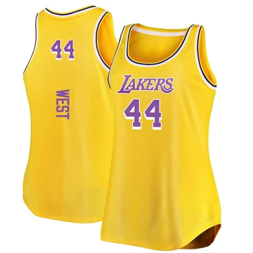 Jerry West ＃44 Los Angeles Lakers Gold Women's Fast Break Movement Tank Jersey - Icon Edition