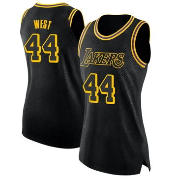 Jerry West ＃44 Los Angeles Lakers Swingman Black Women's Jersey - City Edition