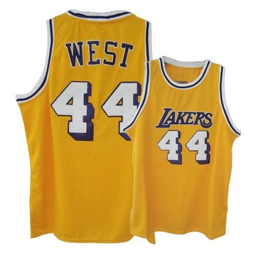 Jerry West ＃44 Los Angeles Lakers Swingman Gold Men's Throwback Jersey