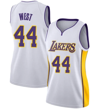 Jerry West ＃44 Los Angeles Lakers Swingman White Women's Jersey - Association Edition