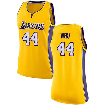 Jerry West ＃44 Los Angeles Lakers Swingman Yellow Women's Jersey - Icon Edition