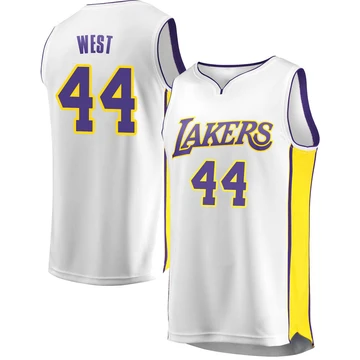 Jerry West ＃44 Los Angeles Lakers White Men's Fast Break Jersey - Association Edition