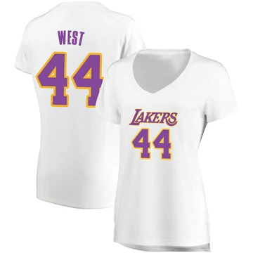 Jerry West ＃44 Los Angeles Lakers White Women's Fast Break Jersey - Association Edition