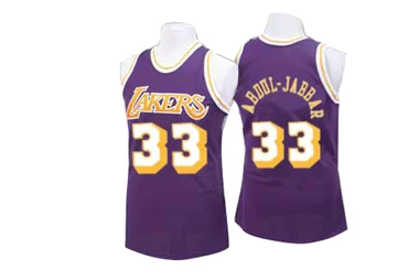Kareem Abdul-Jabbar ＃33 Los Angeles Lakers Authentic Purple Men's Throwback Jersey