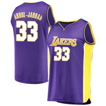 Kareem Abdul-Jabbar ＃33 Los Angeles Lakers Purple Men's Fast Break Jersey - Statement Edition