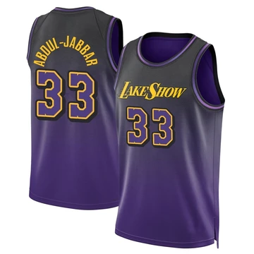 Kareem Abdul-Jabbar ＃33 Los Angeles Lakers Swingman 2024/25 Men's Purple City Edition Jersey