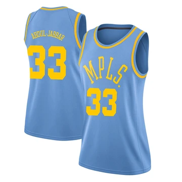 Kareem Abdul-Jabbar ＃33 Los Angeles Lakers Swingman Blue Women's Hardwood Classics Jersey