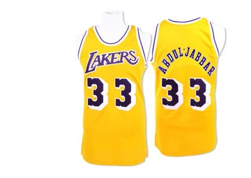 Kareem Abdul-Jabbar ＃33 Los Angeles Lakers Swingman Gold Men's Throwback Jersey