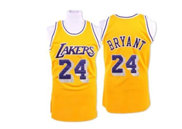 Kobe Bryant ＃24 Los Angeles Lakers Authentic Gold Men's Throwback Jersey
