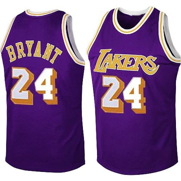 Kobe Bryant ＃24 Los Angeles Lakers Authentic Purple Men's Throwback Jersey