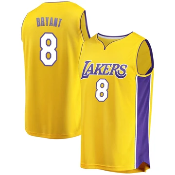 Kobe Bryant ＃8 Los Angeles Lakers Gold Men's Fast Break Jersey - Icon Edition