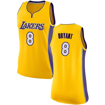 Kobe Bryant ＃8 Los Angeles Lakers Swingman Yellow Women's Jersey - Icon Edition