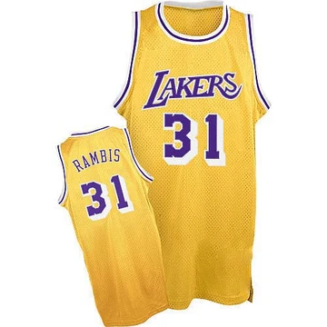 Kurt Rambis ＃31 Los Angeles Lakers Authentic Gold Men's Throwback Jersey