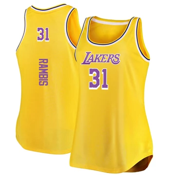 Kurt Rambis ＃31 Los Angeles Lakers Gold Women's Fast Break Movement Tank Jersey - Icon Edition