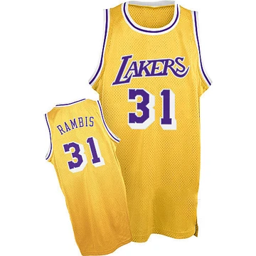 Kurt Rambis ＃31 Los Angeles Lakers Swingman Gold Men's Throwback Jersey
