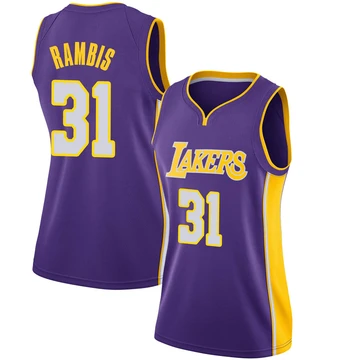 Kurt Rambis ＃31 Los Angeles Lakers Swingman Purple Women's Jersey - Statement Edition