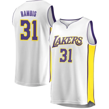 Kurt Rambis ＃31 Los Angeles Lakers White Men's Fast Break Jersey - Association Edition