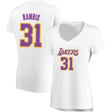 Kurt Rambis ＃31 Los Angeles Lakers White Women's Fast Break Jersey - Association Edition