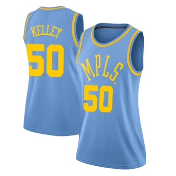 Kylor Kelley ＃50 Los Angeles Lakers Swingman Blue Women's Hardwood Classics Jersey