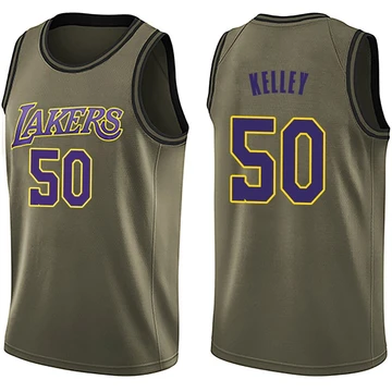 Kylor Kelley ＃50 Los Angeles Lakers Swingman Green Men's Salute to Service Jersey