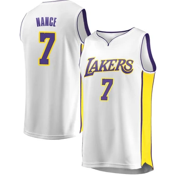 Larry Nance ＃7 Los Angeles Lakers White Men's Fast Break Jersey - Association Edition