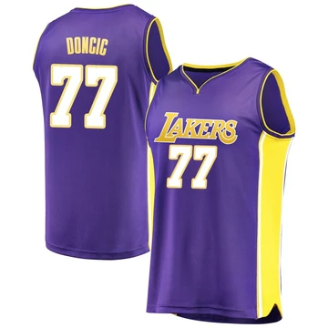 Luka Doncic ＃77 Los Angeles Lakers Purple Men's Fast Break Jersey - Statement Edition