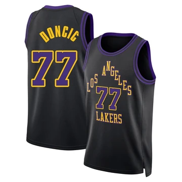 Luka Doncic ＃77 Los Angeles Lakers Swingman 2025/26 Youth Black City Edition Jersey